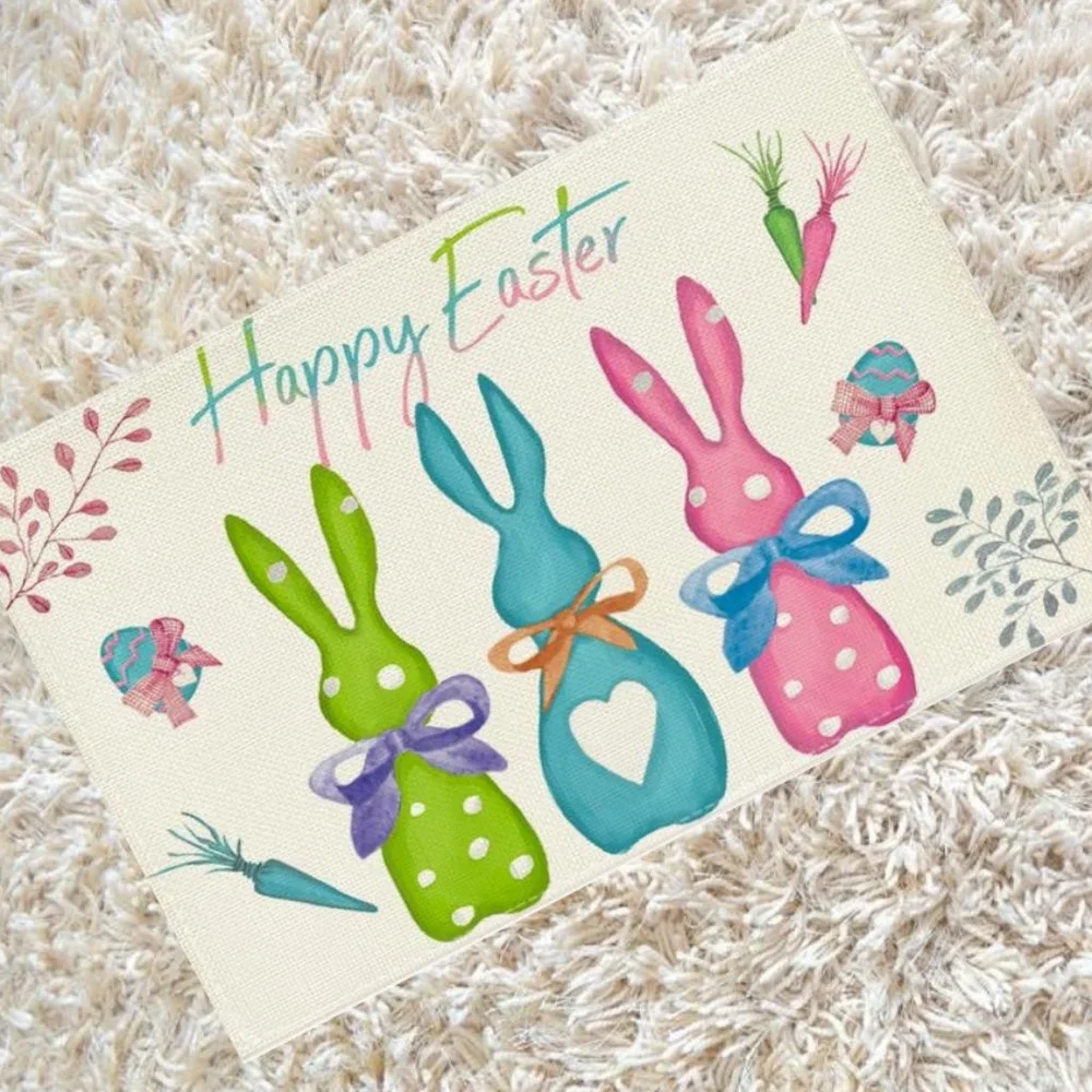 Easter Placemats Bunny Decor Spring Cottage Farmhouse Floral Table Decorations